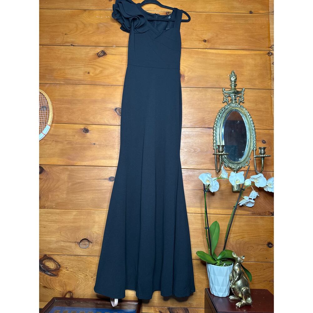 Lulus Lucette Black Sleeveless Ruffled Mermaid Maxi Dress Holiday Extra Small - Picture 2 of 11
